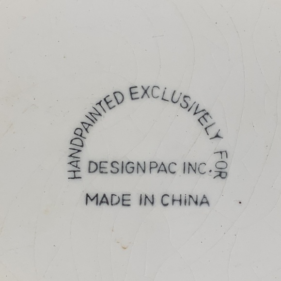 Design Pac Hand Painted Canister Ceramic Blue White Grapevine Country Kitchen - Picture 9 of 13